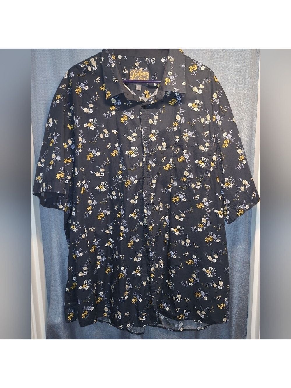 Johnny Bigg Floral Navy Button Up Shirt 4XL